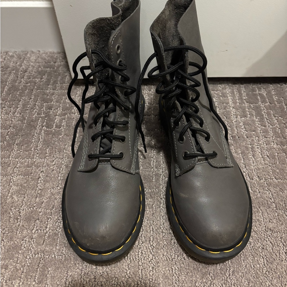 Dr. Martens Gray Lace-Up Boots